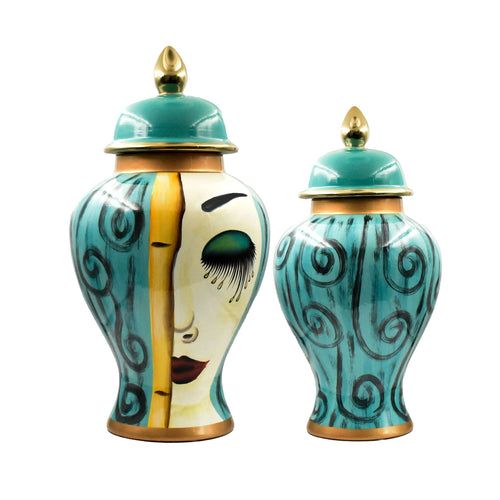 Isabella Art Deco Ceramic Floor Statement Jar