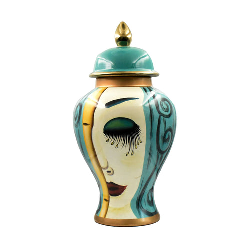 Isabella Art Deco Ceramic Tabletop Jar