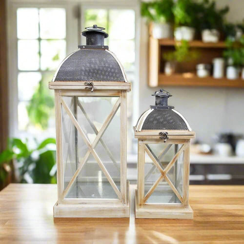 Isles Coastal White Lantern Set of 2
