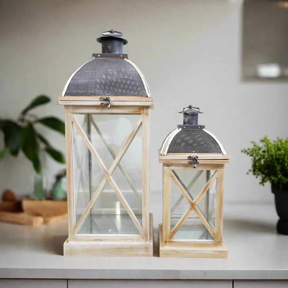 Isles Coastal White Lantern Set of 2