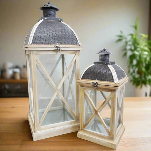 Isles Coastal White Lantern Set of 2