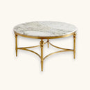 Classic Round Marble Coffee Table - Gold 90cm