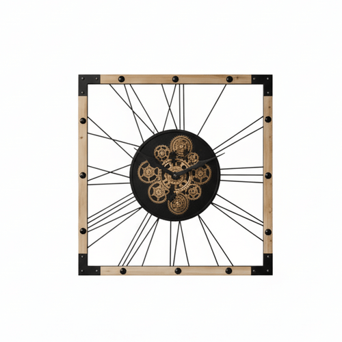 Large Industrial Gear Wall Clock 65cm