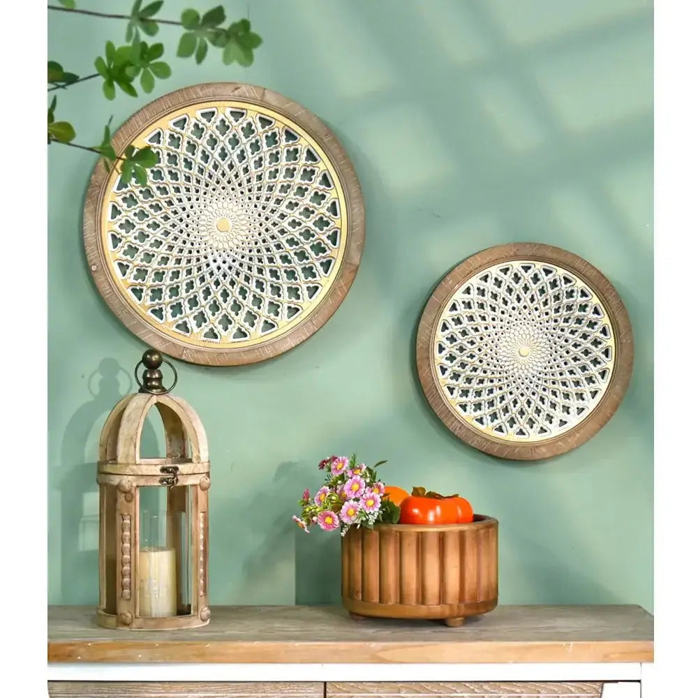 Large Round Wood Wall Art Frame 75cm