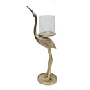 Large Sculptural Gold Crane Candle Stand