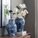 Large Zaro Vintage Blue White Ceramic Jar