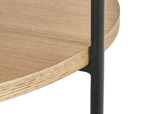 Layer Natural Wood Round Coffee Table 90cm
