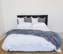 Linen Doona Cover Set - Crisp White - King & Queen