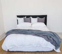 Linen Doona Cover Set - Crisp White - King & Queen
