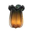 Lotus Vintage Glass Vase Olive Yellow