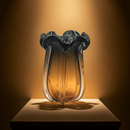 Lotus Vintage Glass Vase Olive Yellow