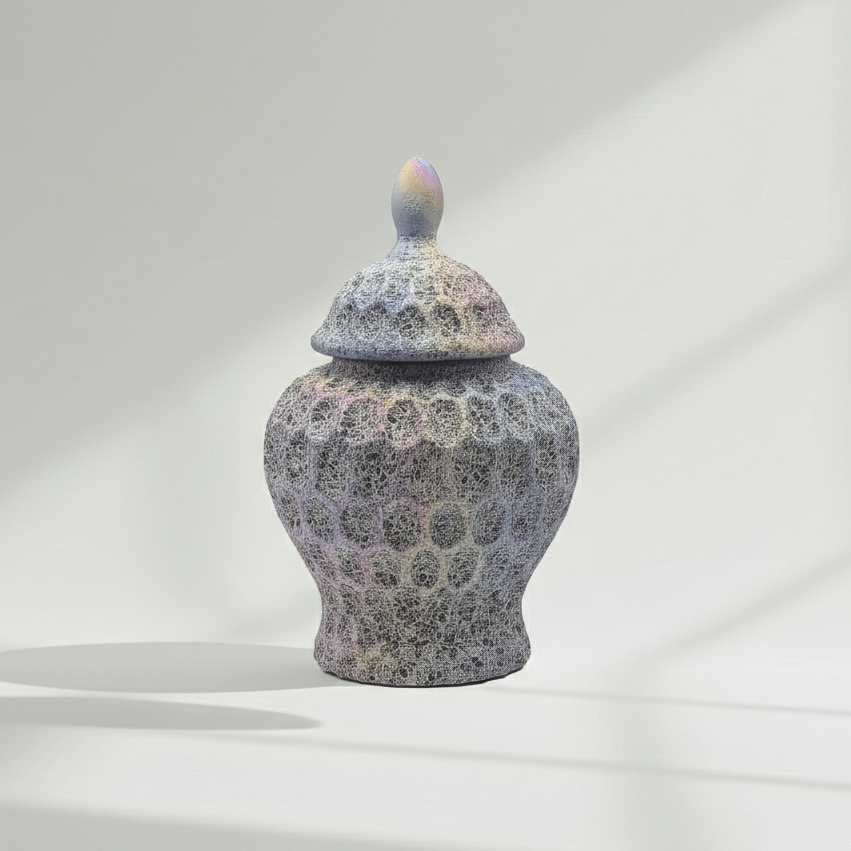 Textured Pastel Ceramic Ginger Jar