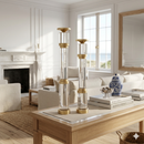 Luxury Acrylic & Brass Pillar Candle Holders