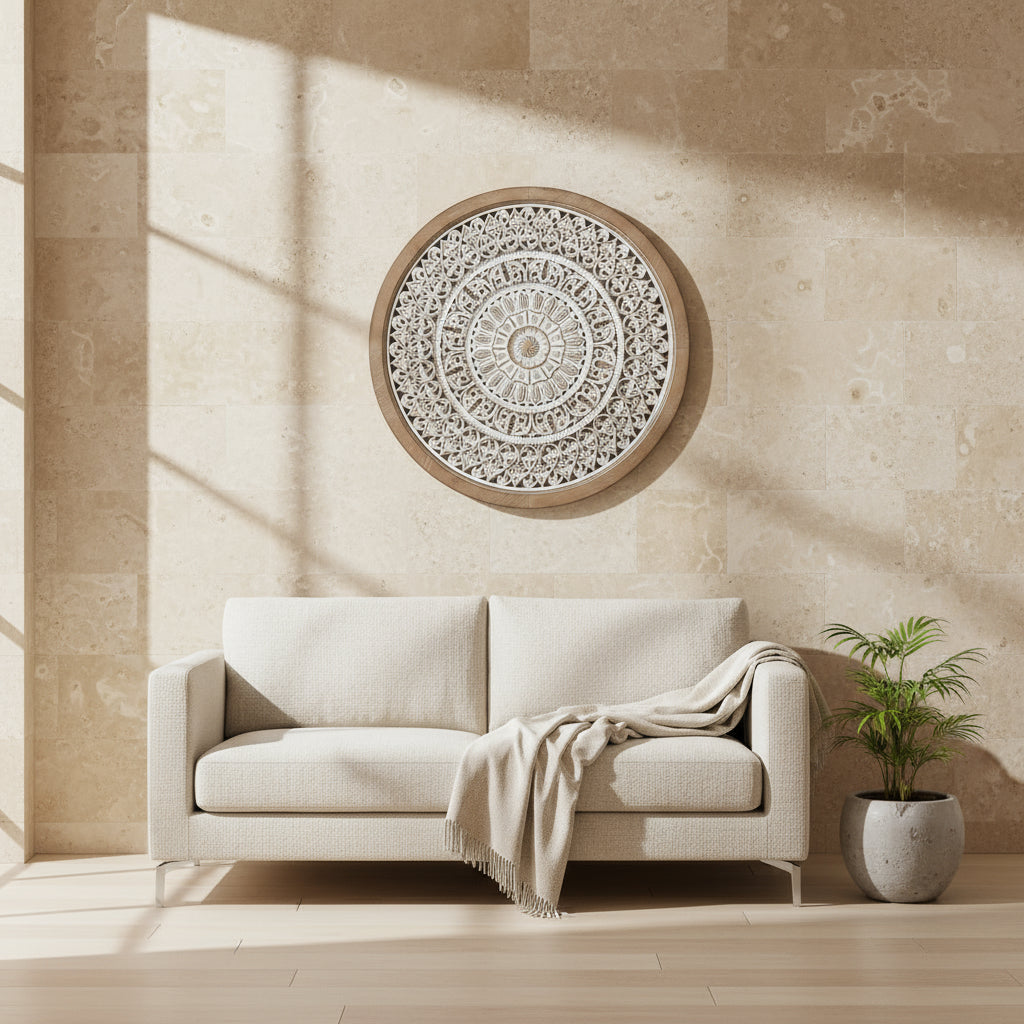 Mehndi Handcrafted Wood Wall Art 65cm