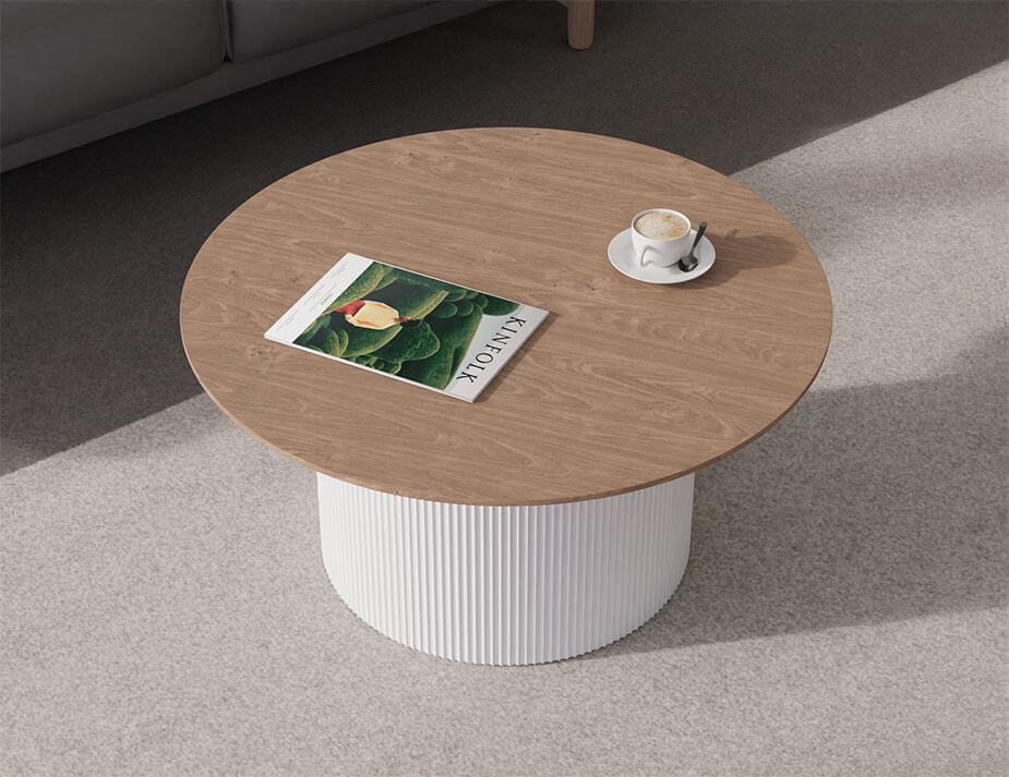 Mimi Natural White Round Coffee Table 80cm