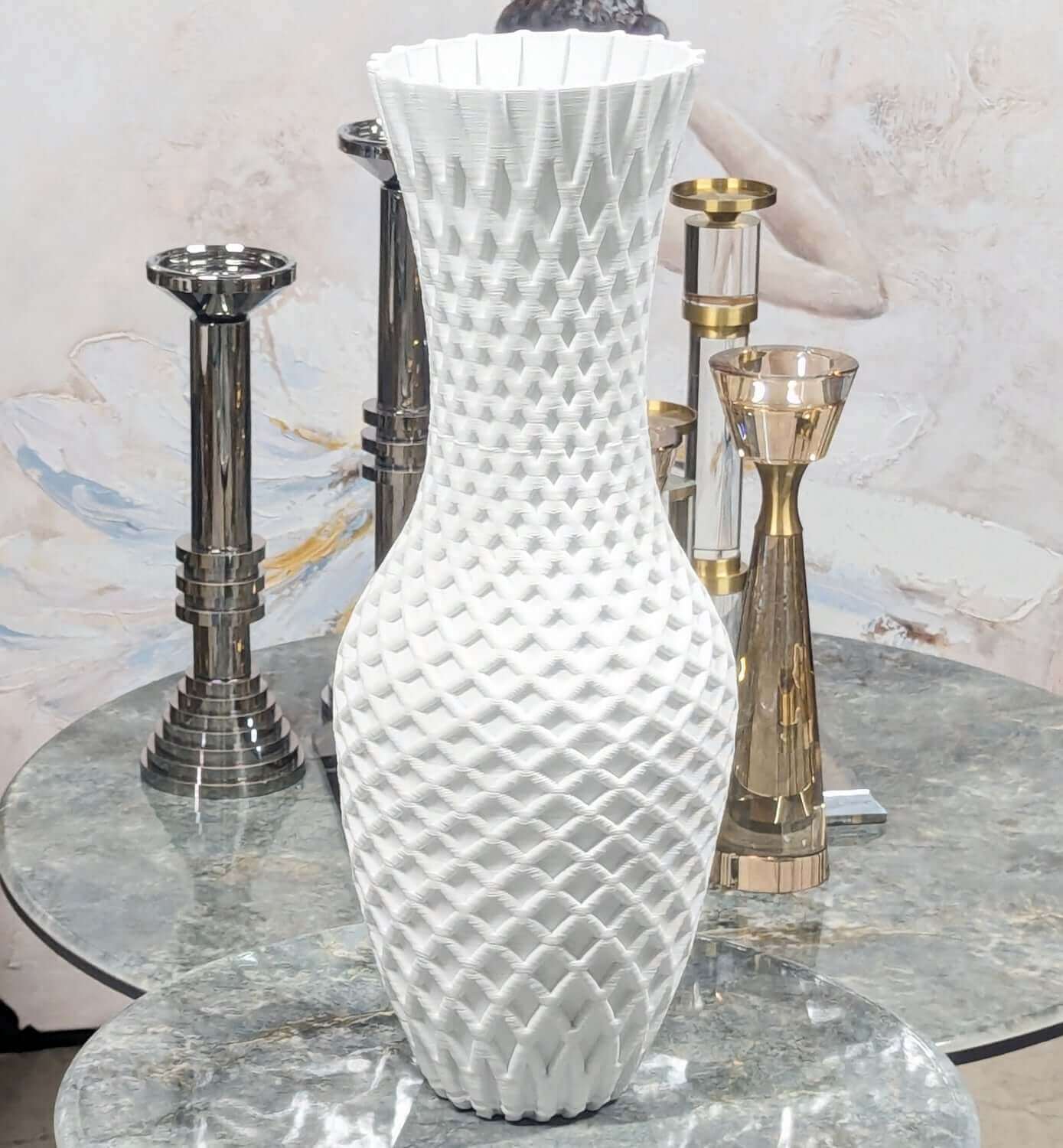 Modern 3D Geometric Ceramic Flower Vase