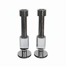 Modern Crystal & Chrome Candle Holder Pair