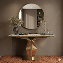 Modern Faux Marble Console Table - 160cm Gold