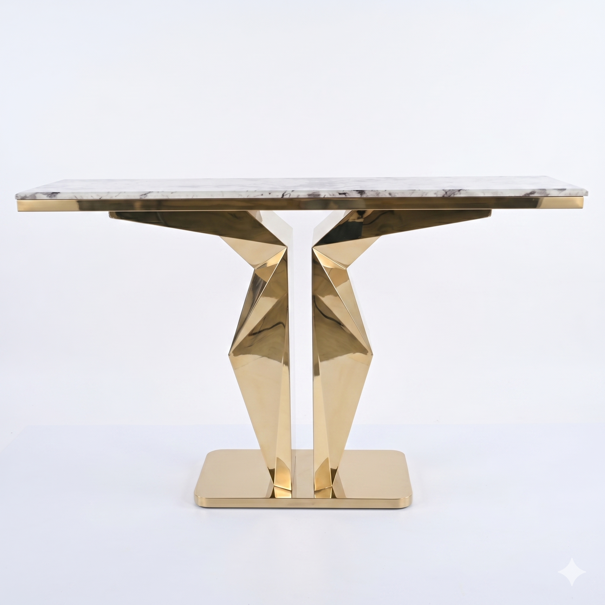 Modern Faux Marble Console Table - 160cm Gold
