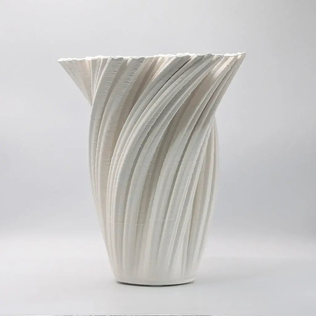 Modern Sculptural 3D Printed Porcelain Vase