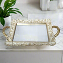 Nordic Mirror Tray Vintage Rectangle Golden Mirror Tray