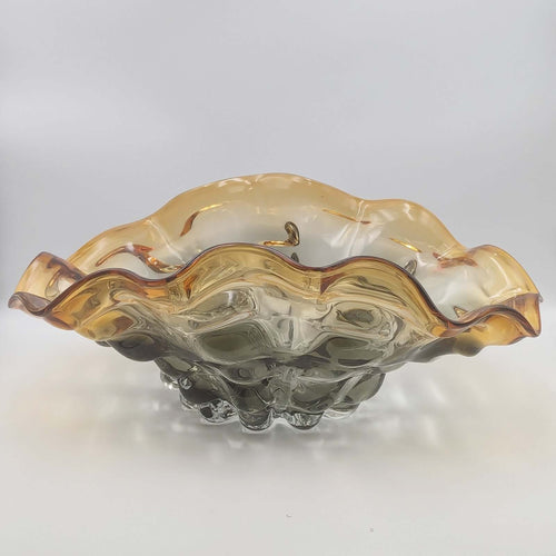 Oyster Blown Glass Fruit Bowl - Murano Inspired