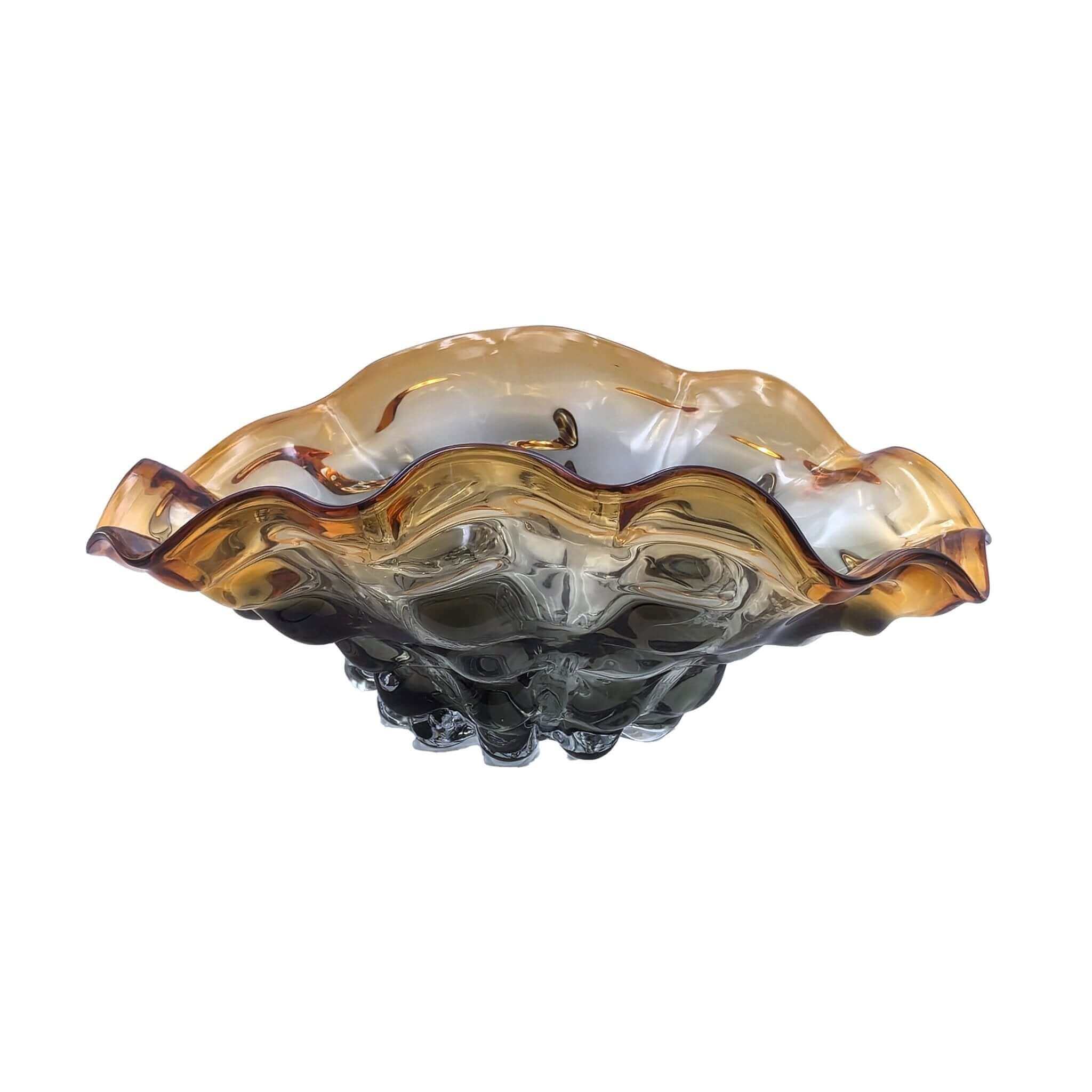 Oyster Blown Glass Fruit Bowl - Murano Inspired