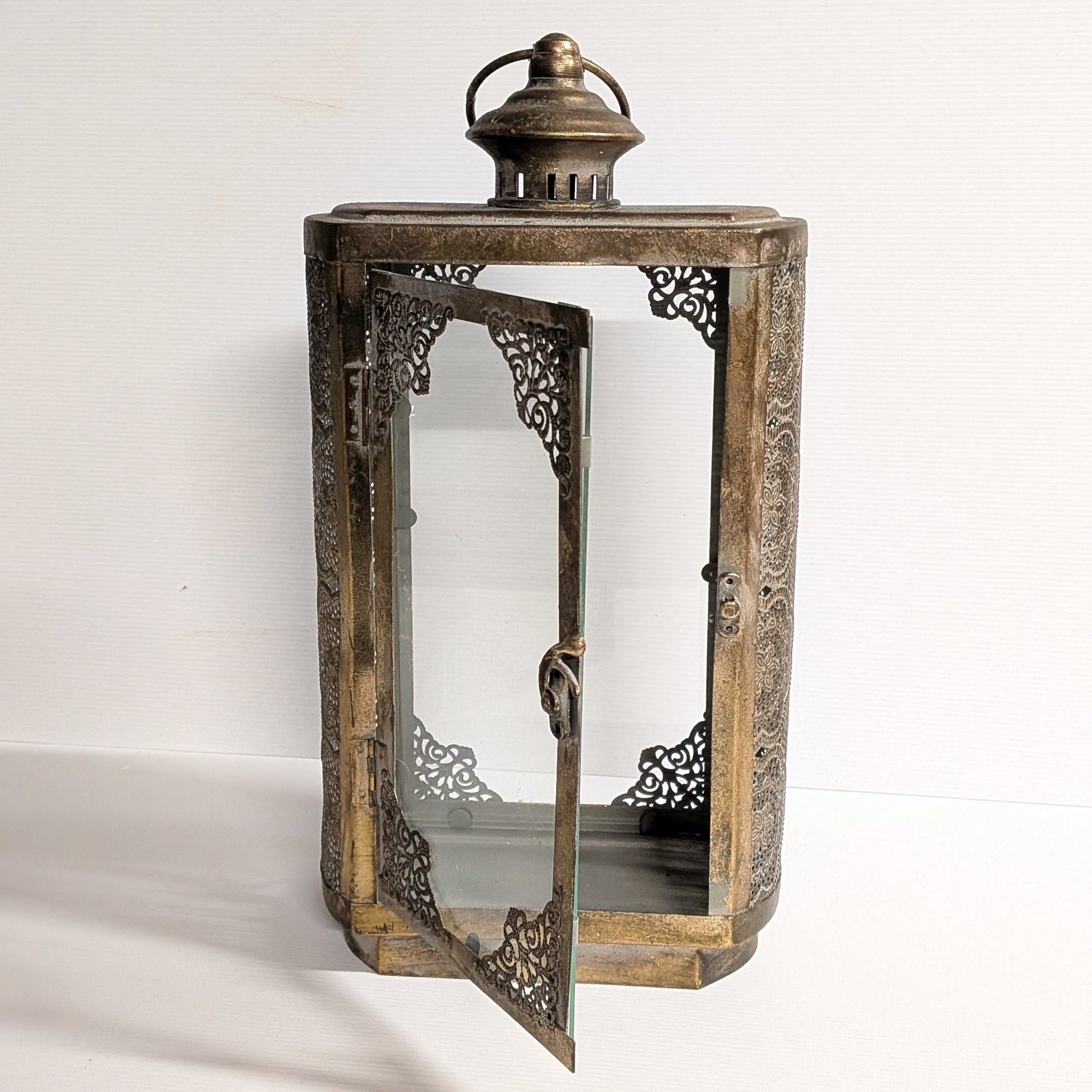 Antique Gold Filigree Metal Lantern