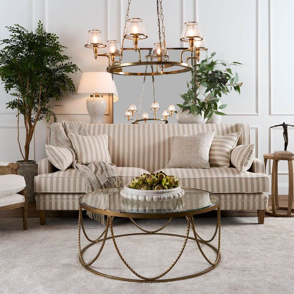 Palais Gold Rope Round Coffee Table 100cm