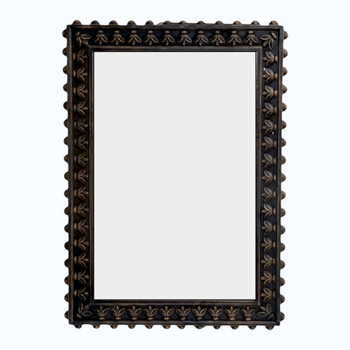 Carved Leaf Wooden Wall Mirror