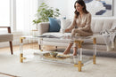 Minimalist Clear Acrylic Coffee Table - Gold