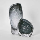 Rook Modern Art Deco Smoke Grey Glass Vase