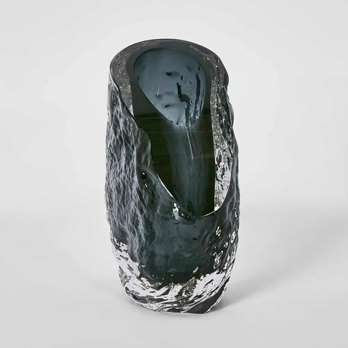Rook Small Modern Art Deco Smoke Grey Vase