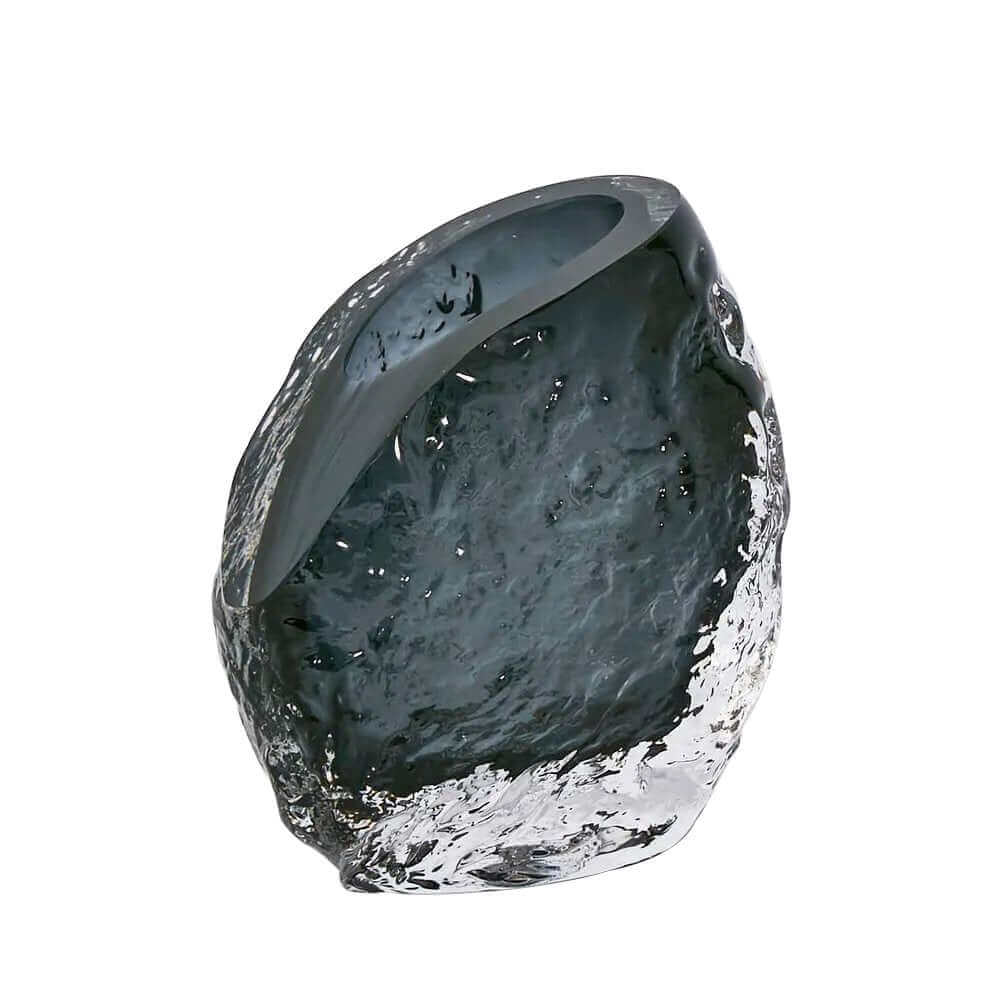 Rook Small Modern Art Deco Smoke Grey Vase