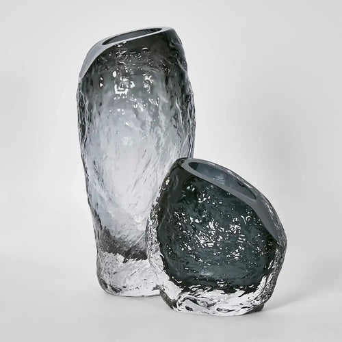 Rook Small Modern Art Deco Smoke Grey Vase
