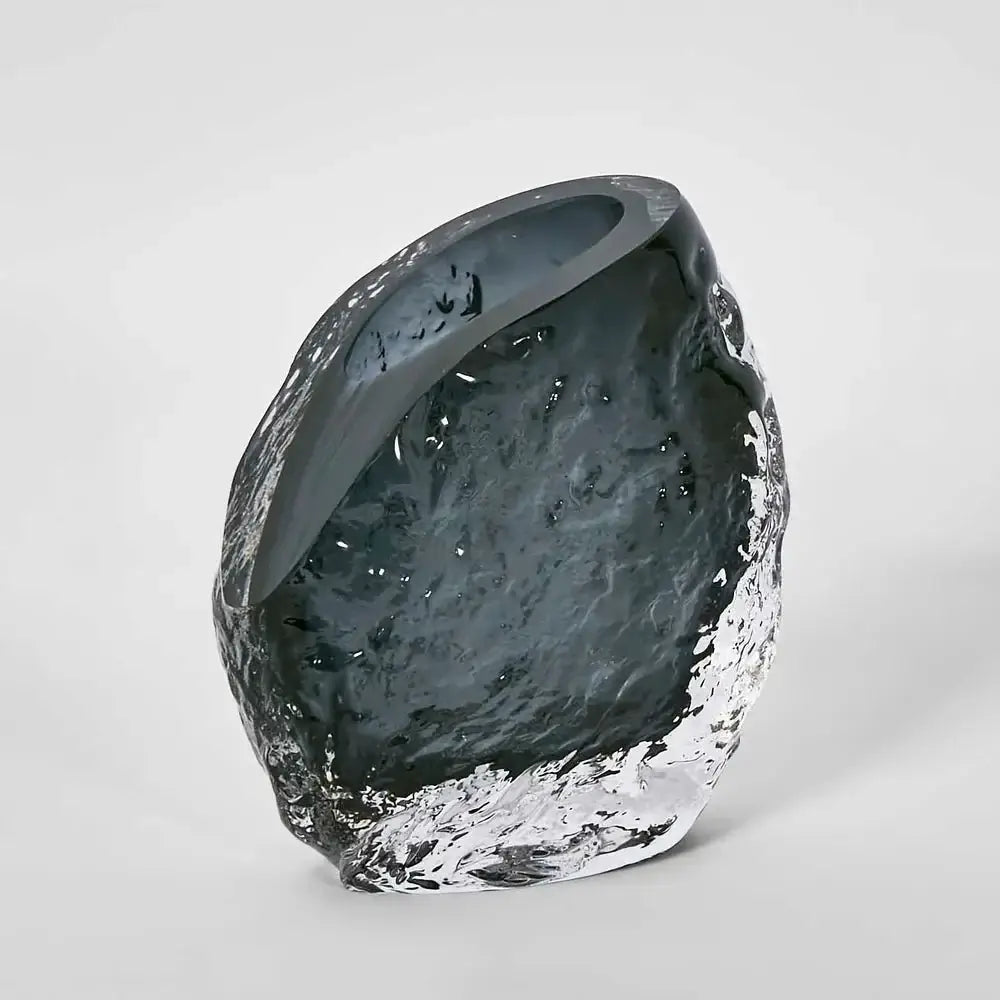 Rook Small Modern Art Deco Smoke Grey Vase