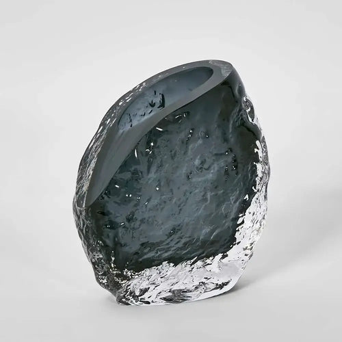 Rook Small Modern Art Deco Smoke Grey Vase