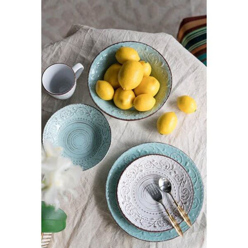 Serving Bowl Aqua Round Rustic Charm Serving Bowl Aqua