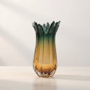 Striking Charcoal Yellow Art Glass Vase