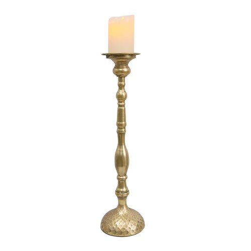 Tall Antique Gold Metal Statement Holder