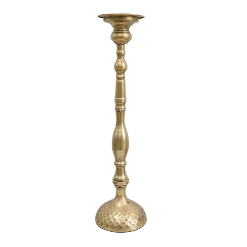 Tall Antique Gold Metal Statement Holder