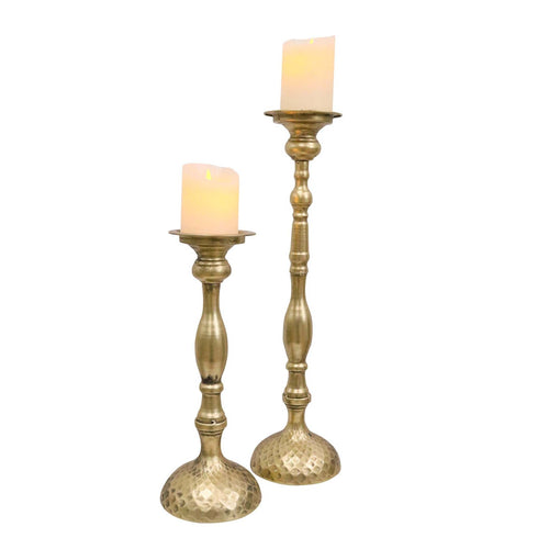 Tall Antique Gold Metal Statement Holder