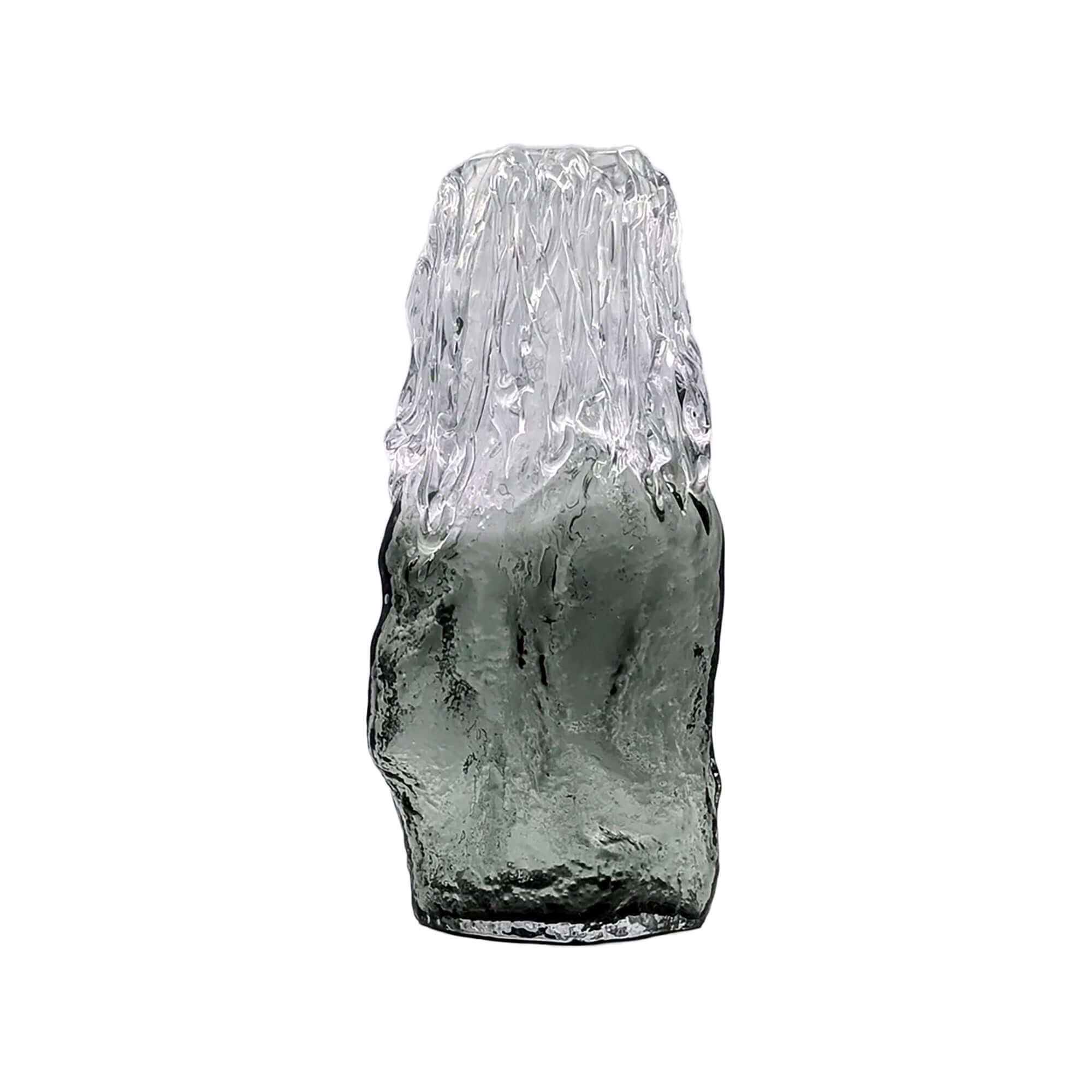 Textured Glacial Art Glass Vase Grey