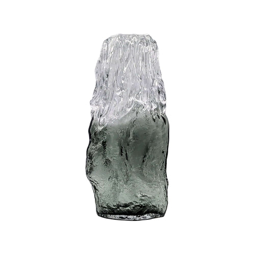 Textured Glacial Art Glass Vase Grey