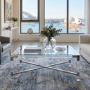 Minimalist Clear Acrylic Coffee Table - Chrome