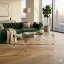 Minimalist Clear Acrylic Coffee Table - Chrome