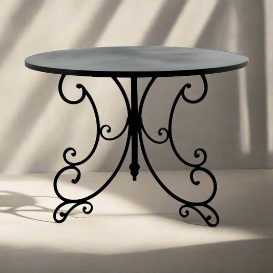 French Style Metal Garden Table Black 