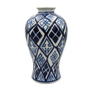Valora Navy Blue Geometric Ceramic Vase