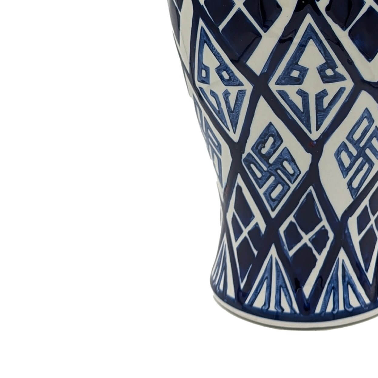 Valora Navy Blue Geometric Ceramic Vase