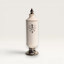 White and Silver Baroque Ceramic Temple Jar